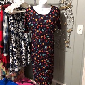 LuLaRoe purple print dress size medium